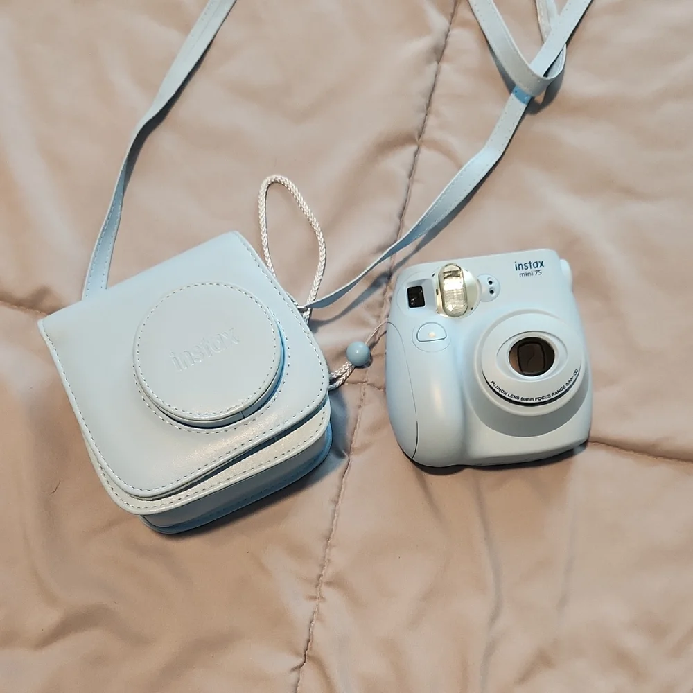 Instax Light Blue Instant Camera with Case